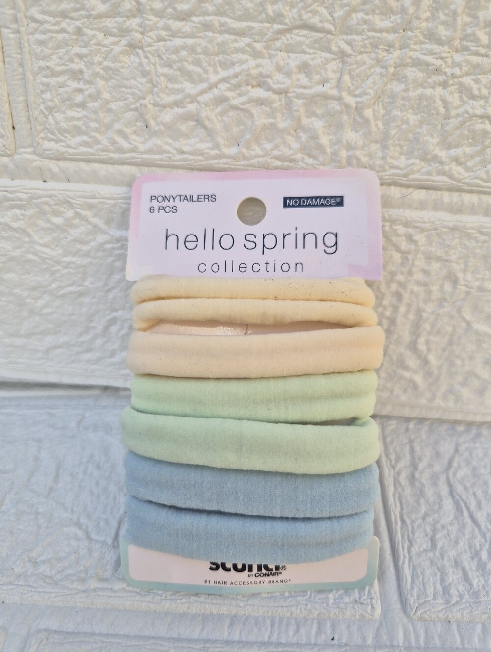 Scunci Hello Spring Collection Ponytailers 6 PCS Hosiery Elastic Hair Ties nip